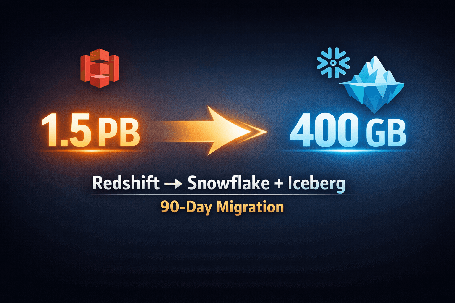 1.5 PB to 400 GB: Redshift to Snowflake + Apache Iceberg